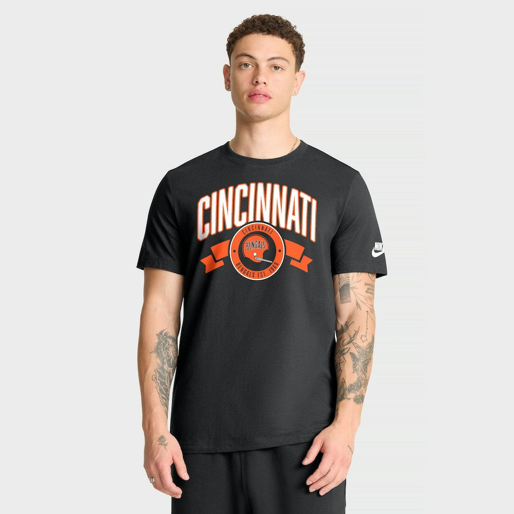 Cincinnati Bengals Rewind Front and Back Hit Essential T-Shirt - Black T-shirts