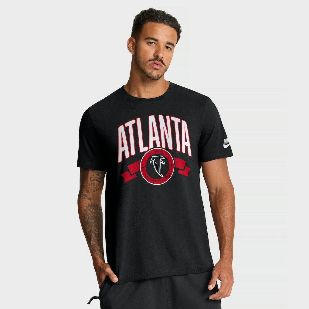 Atlanta Falcons Rewind Front and Back Hit Essential T-Shirt - Black T-shirts