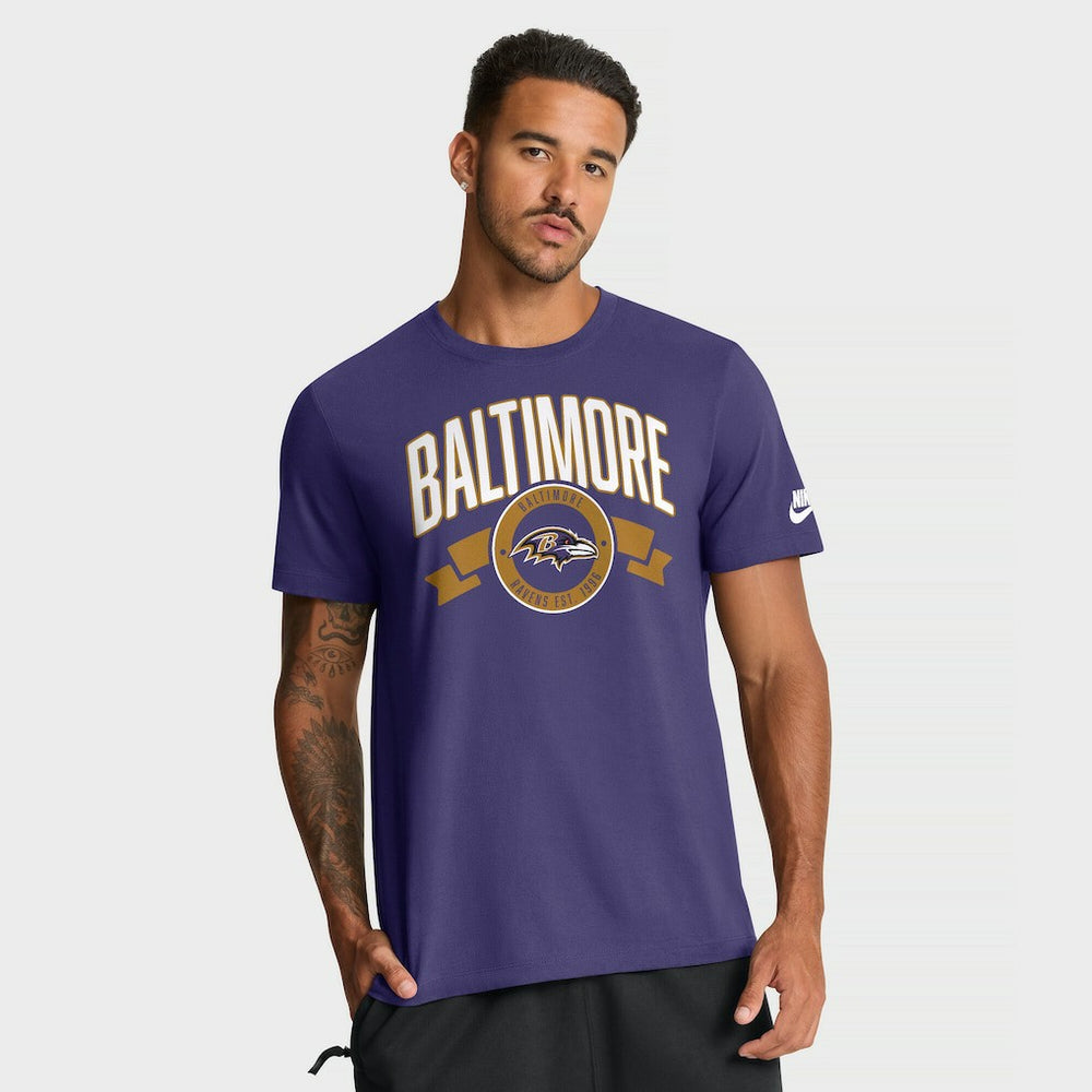 Baltimore Ravens Rewind Front and Back Hit Essential T-Shirt - Purple T-shirts