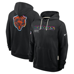 Chicago Bears Tall 2025 NFL Crucial Catch Sideline Standard Issue Dri-FIT Hoodie - Black Hoodies
