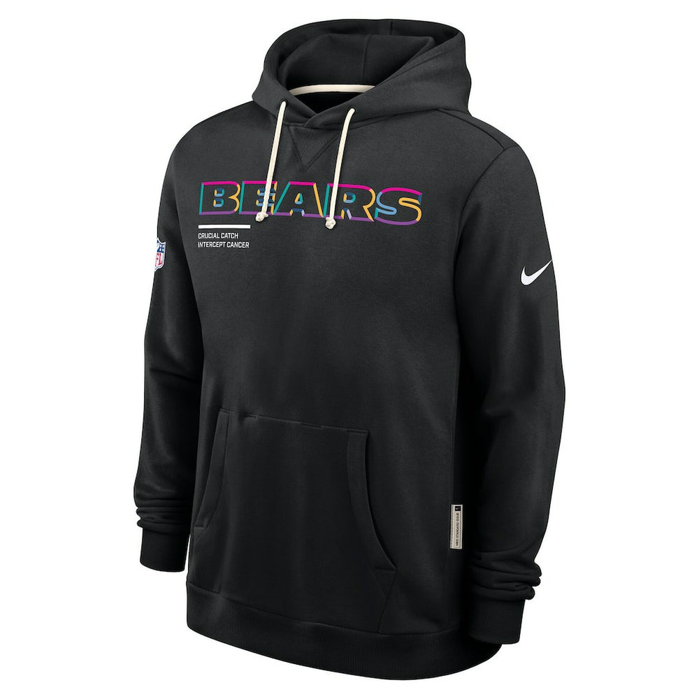 Chicago Bears Tall 2025 NFL Crucial Catch Sideline Standard Issue Dri-FIT Hoodie - Black Hoodies