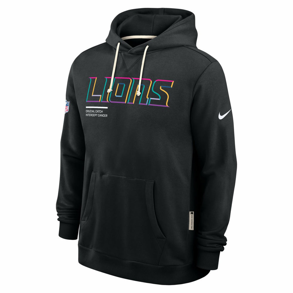Detroit Lions Tall 2025 NFL Crucial Catch Sideline Standard Issue Dri-FIT Hoodie - Black Hoodies