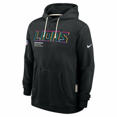 Detroit Lions Tall 2025 NFL Crucial Catch Sideline Standard Issue Dri-FIT Hoodie - Black Hoodies
