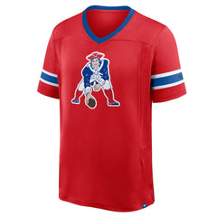 New England Patriots Hometown Premium Hashmark V-Neck T-Shirt - Red T-shirts