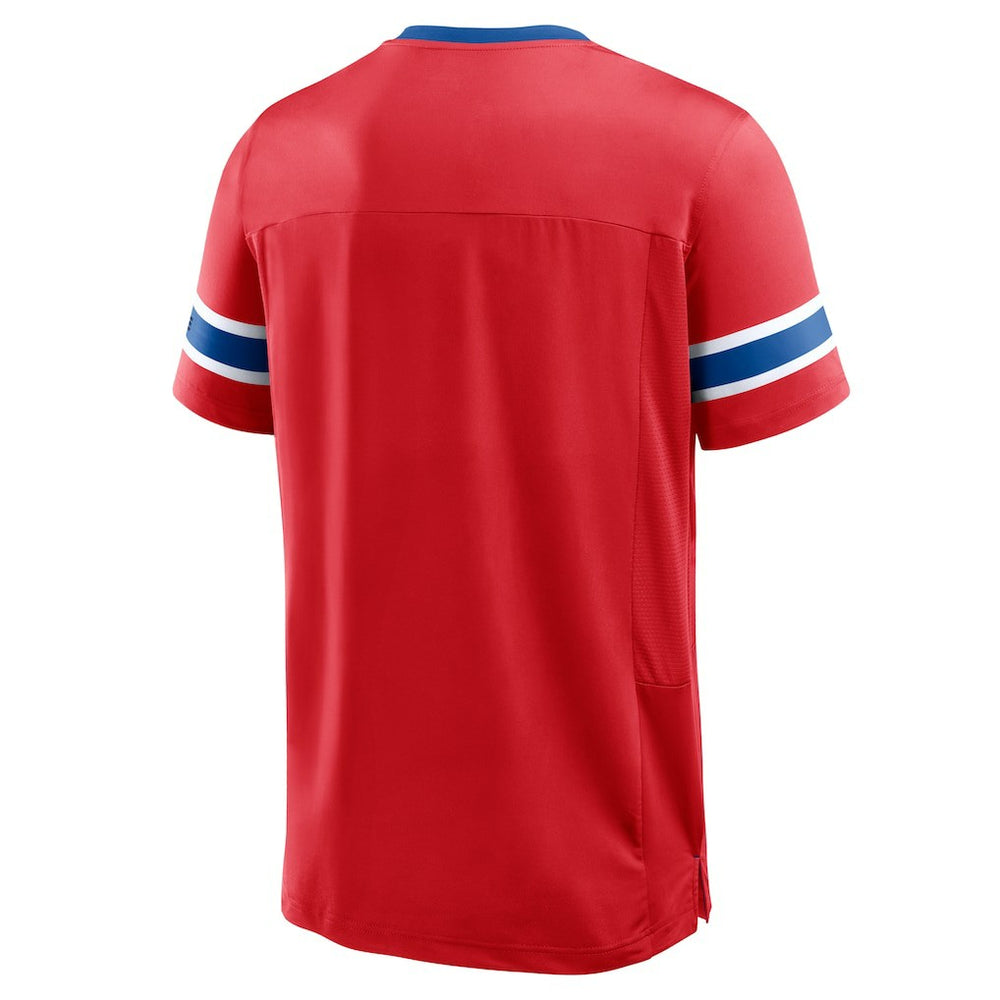 New England Patriots Hometown Premium Hashmark V-Neck T-Shirt - Red T-shirts