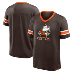 Cleveland Browns Hometown Premium Hashmark V-Neck T-Shirt - Brown T-shirts