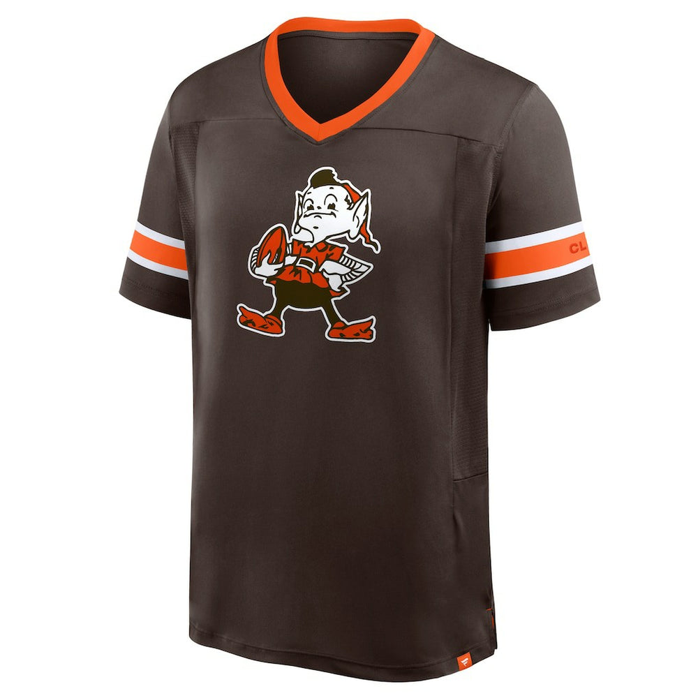 Cleveland Browns Hometown Premium Hashmark V-Neck T-Shirt - Brown T-shirts