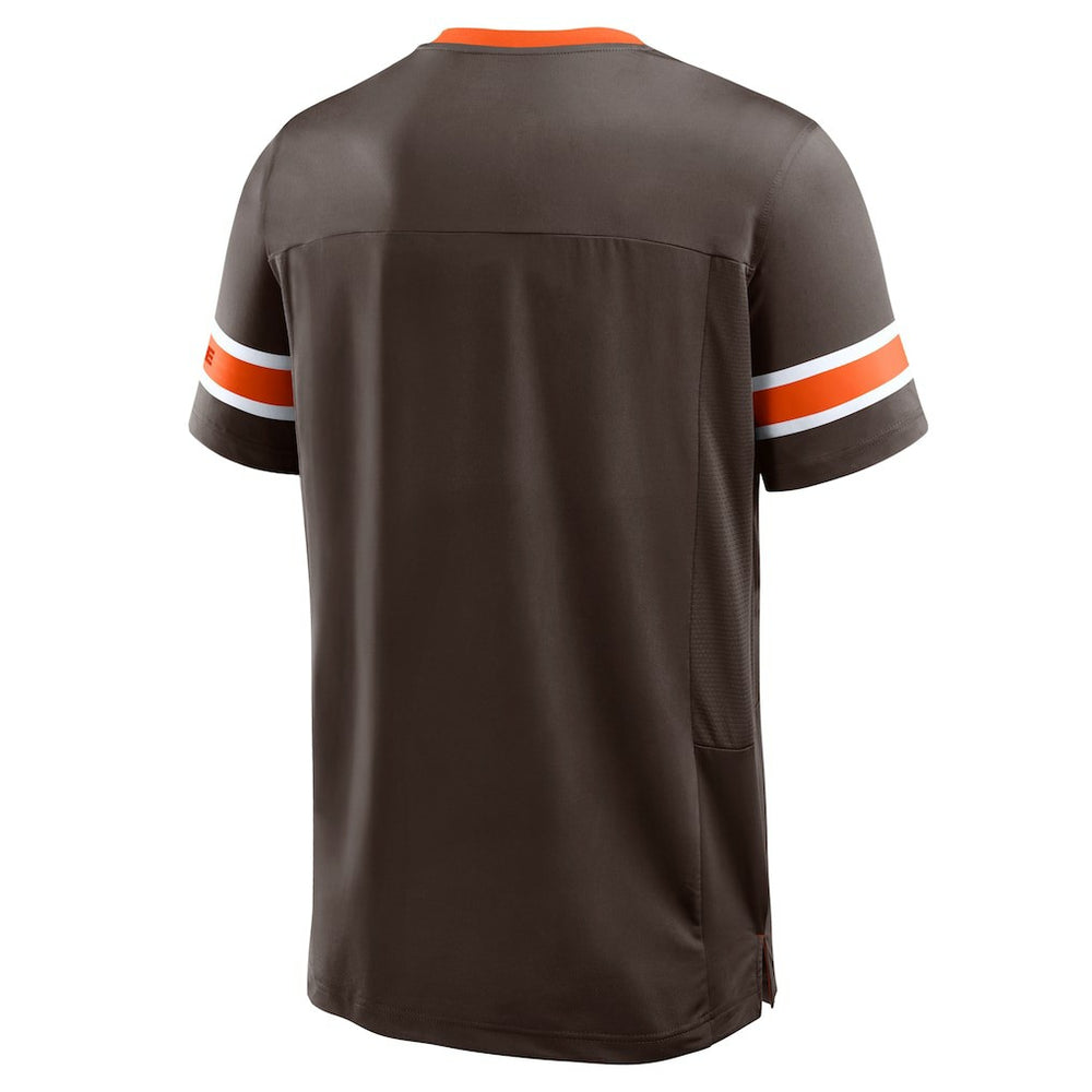 Cleveland Browns Hometown Premium Hashmark V-Neck T-Shirt - Brown T-shirts