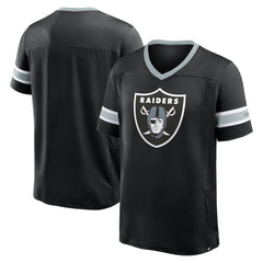 Las Vegas Raiders Hometown Premium Hashmark V-Neck T-Shirt - Black T-shirts