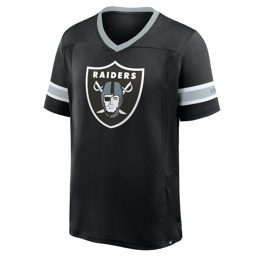 Las Vegas Raiders Hometown Premium Hashmark V-Neck T-Shirt - Black T-shirts