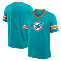 Miami Dolphins Hometown Premium Hashmark V-Neck T-Shirt - Aqua T-shirts