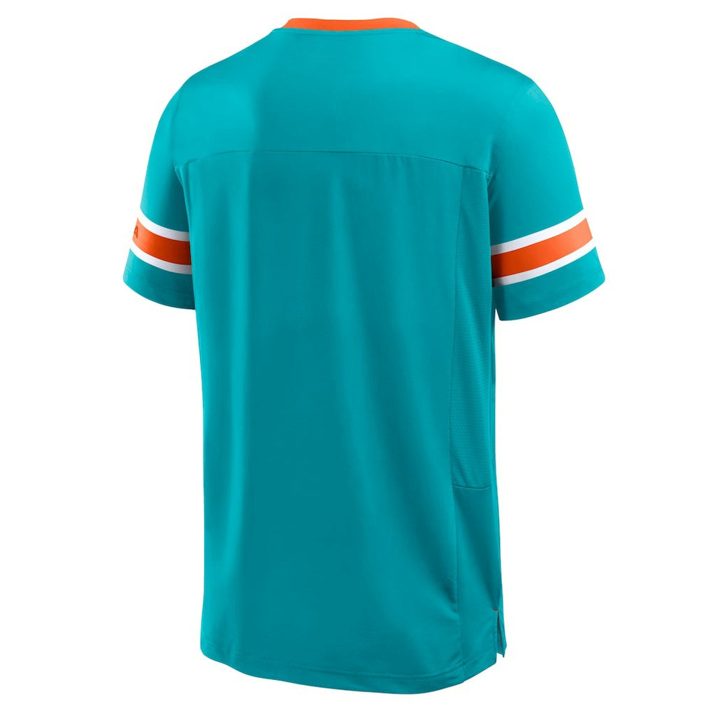 Miami Dolphins Hometown Premium Hashmark V-Neck T-Shirt - Aqua T-shirts