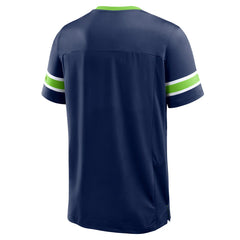 Seattle Seahawks Hometown Premium Hashmark V-Neck T-Shirt - College Navy T-shirts