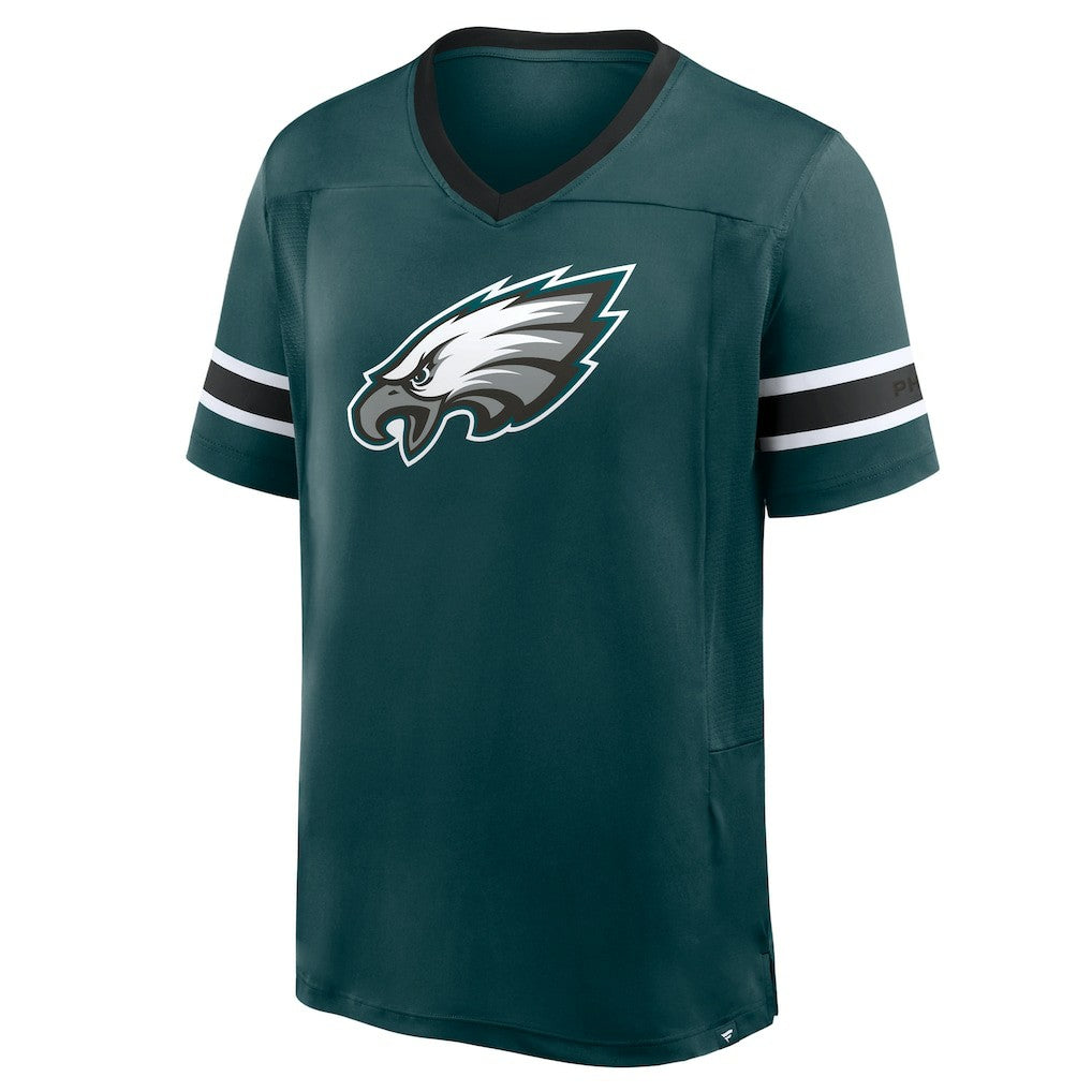 Philadelphia Eagles Hometown Premium Hashmark V-Neck T-Shirt - Midnight Green T-shirts