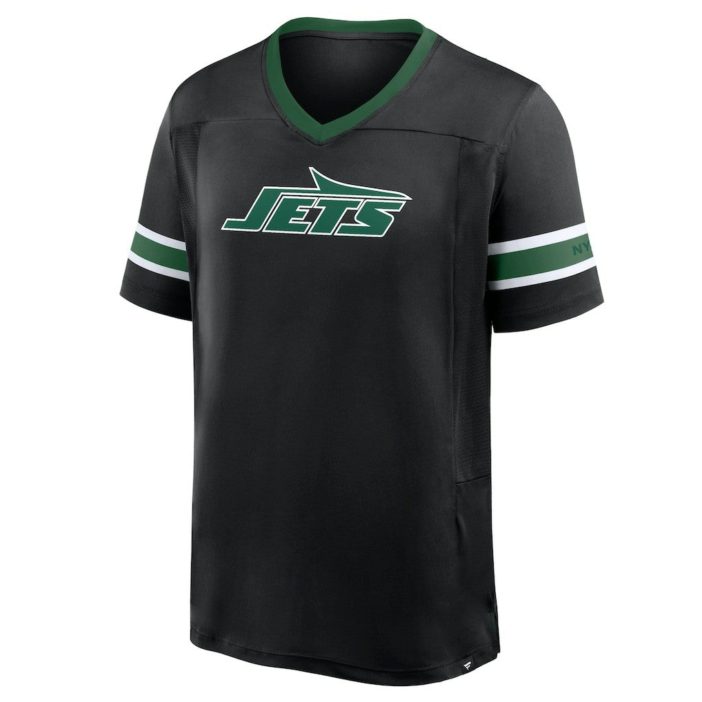 New York Jets Redzone Hashmark V-Neck T-Shirt - Black T-shirts
