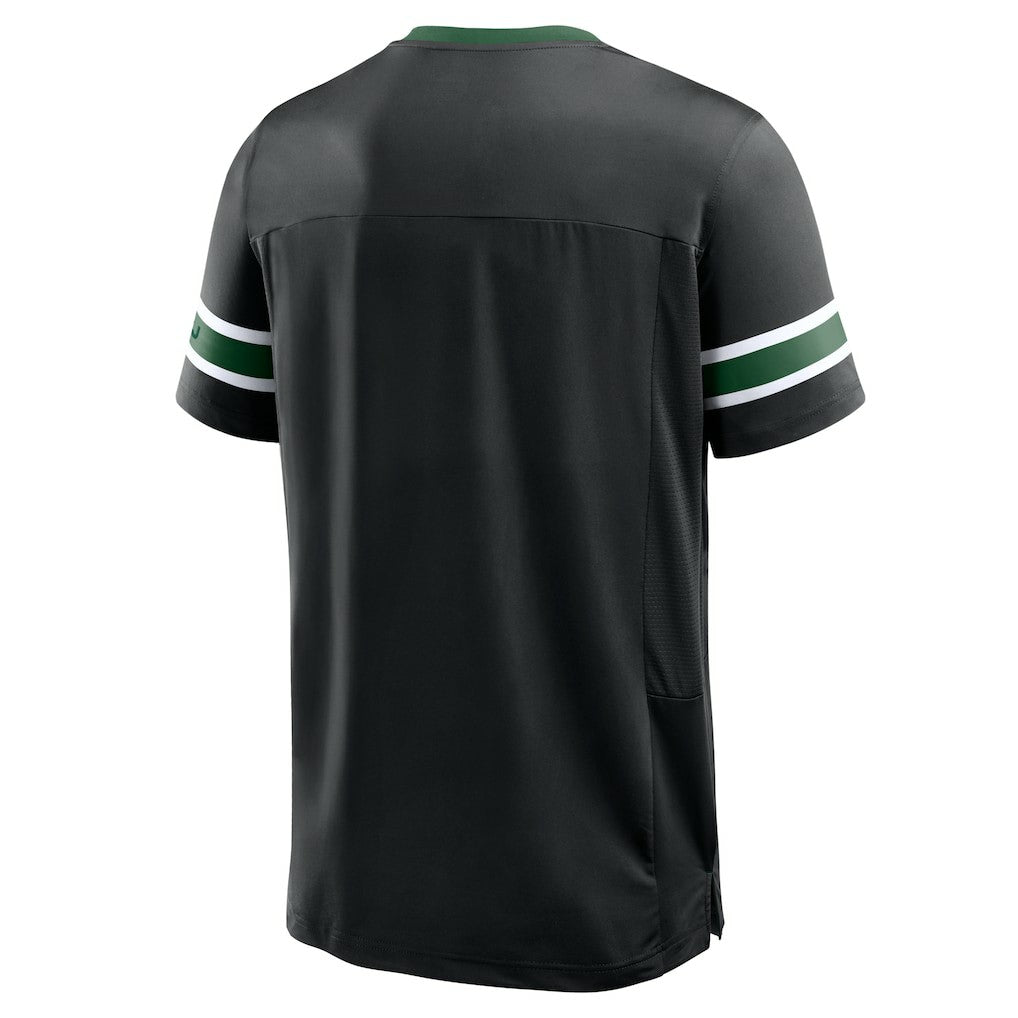 New York Jets Redzone Hashmark V-Neck T-Shirt - Black T-shirts