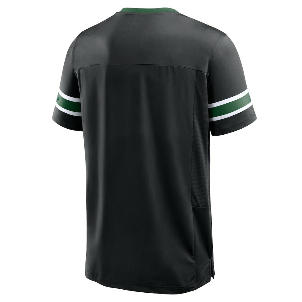 New York Jets Redzone Hashmark V-Neck T-Shirt - Black T-shirts