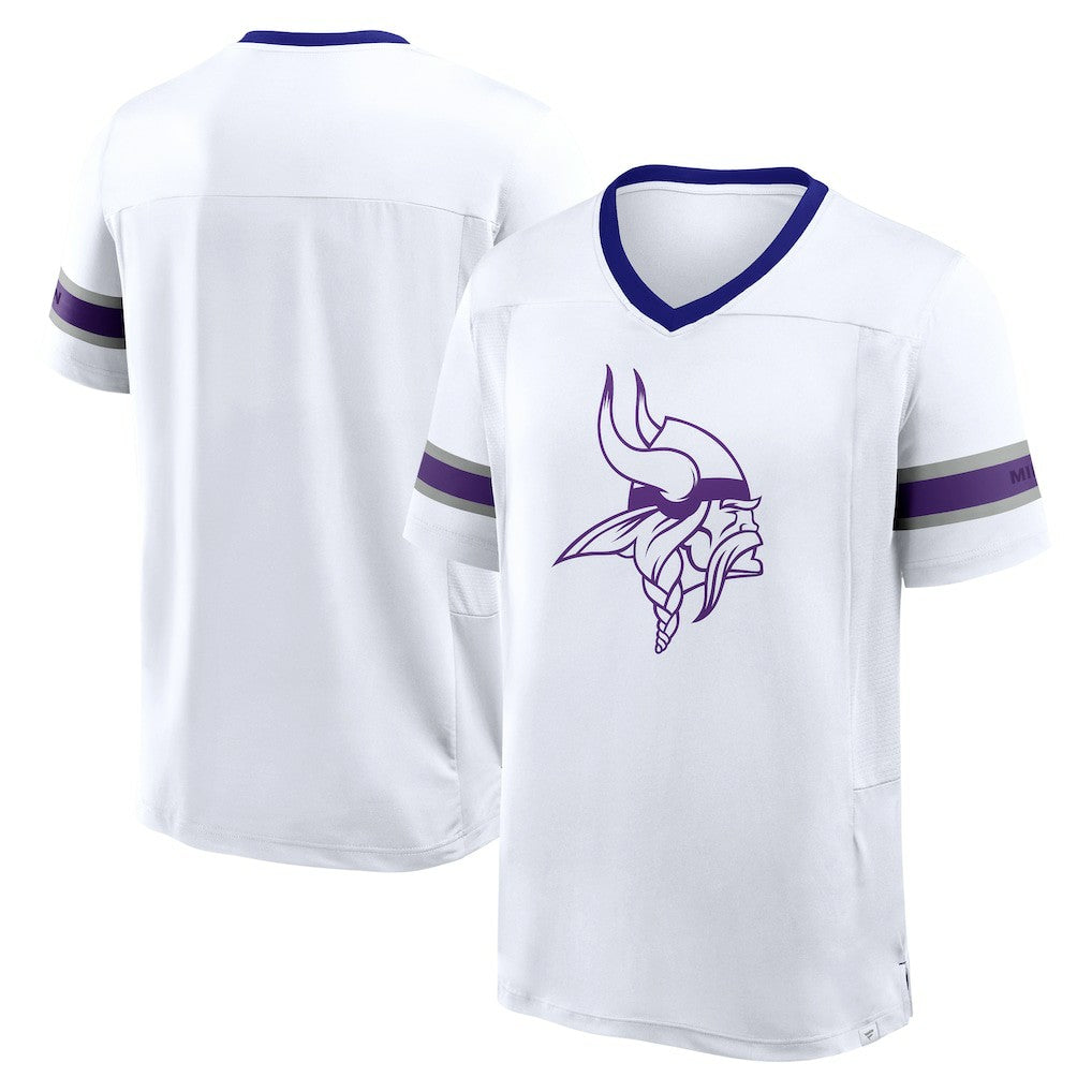 Minnesota Vikings Redzone Hashmark V-Neck T-Shirt - White T-shirts
