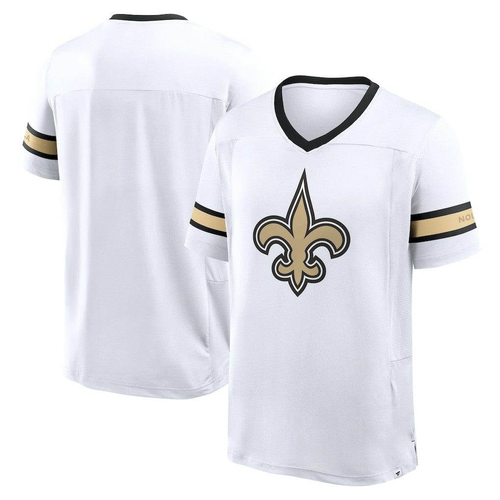 New Orleans Saints Redzone Hashmark V-Neck T-Shirt - White T-shirts