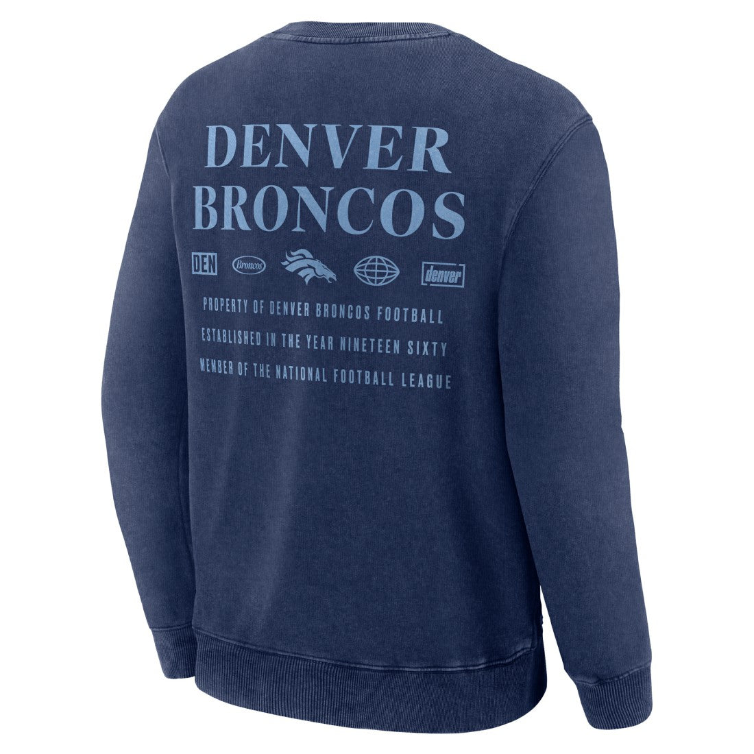 Denver Broncos Deep Route Pullover Sweatshirt - Navy Pullover