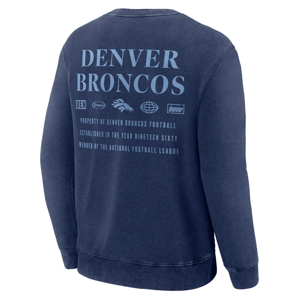 Denver Broncos Deep Route Pullover Sweatshirt - Navy Pullover