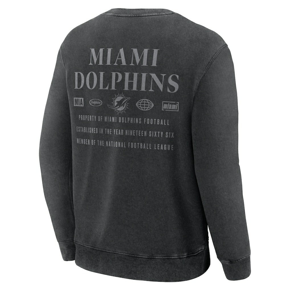 Miami Dolphins Deep Route Pullover Sweatshirt - Black Pullover