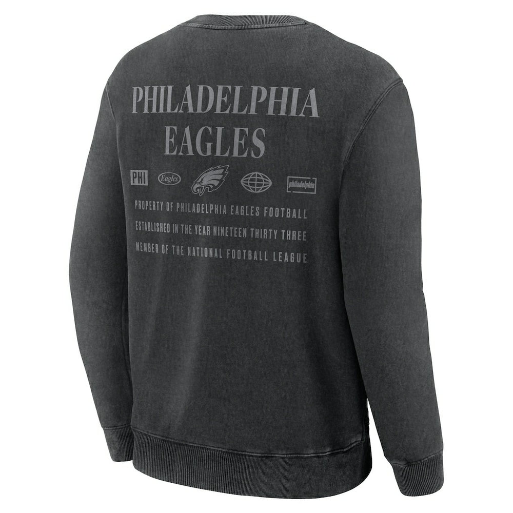 Philadelphia Eagles Deep Route Pullover Sweatshirt - Black Pullover