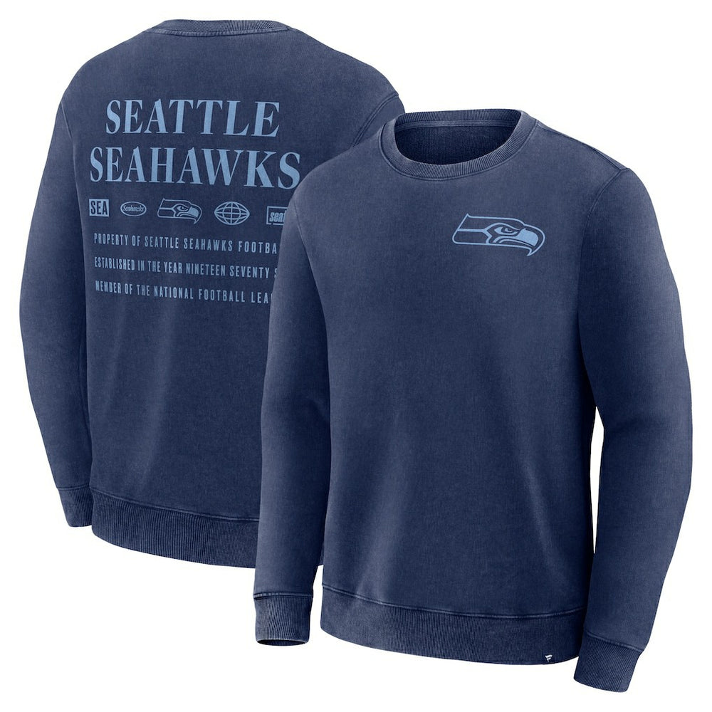 Seattle Seahawks Deep Route Pullover Sweatshirt - Navy Pullover