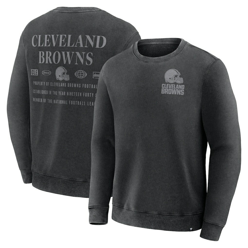 Cleveland Browns Deep Route Pullover Sweatshirt - Black Pullover