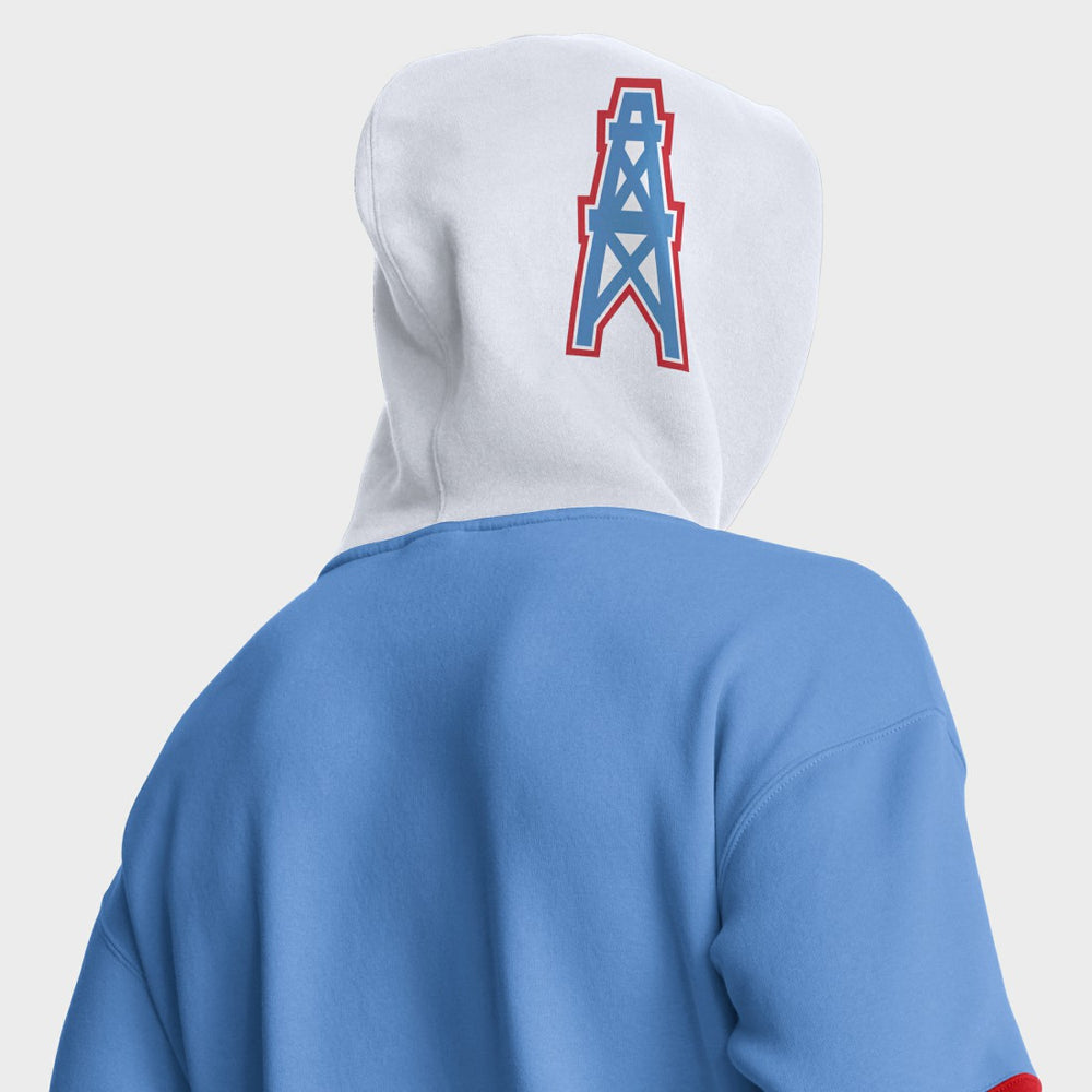 Tennessee Titans Helmet Retro Pullover Hoodie - Light Blue Hoodies