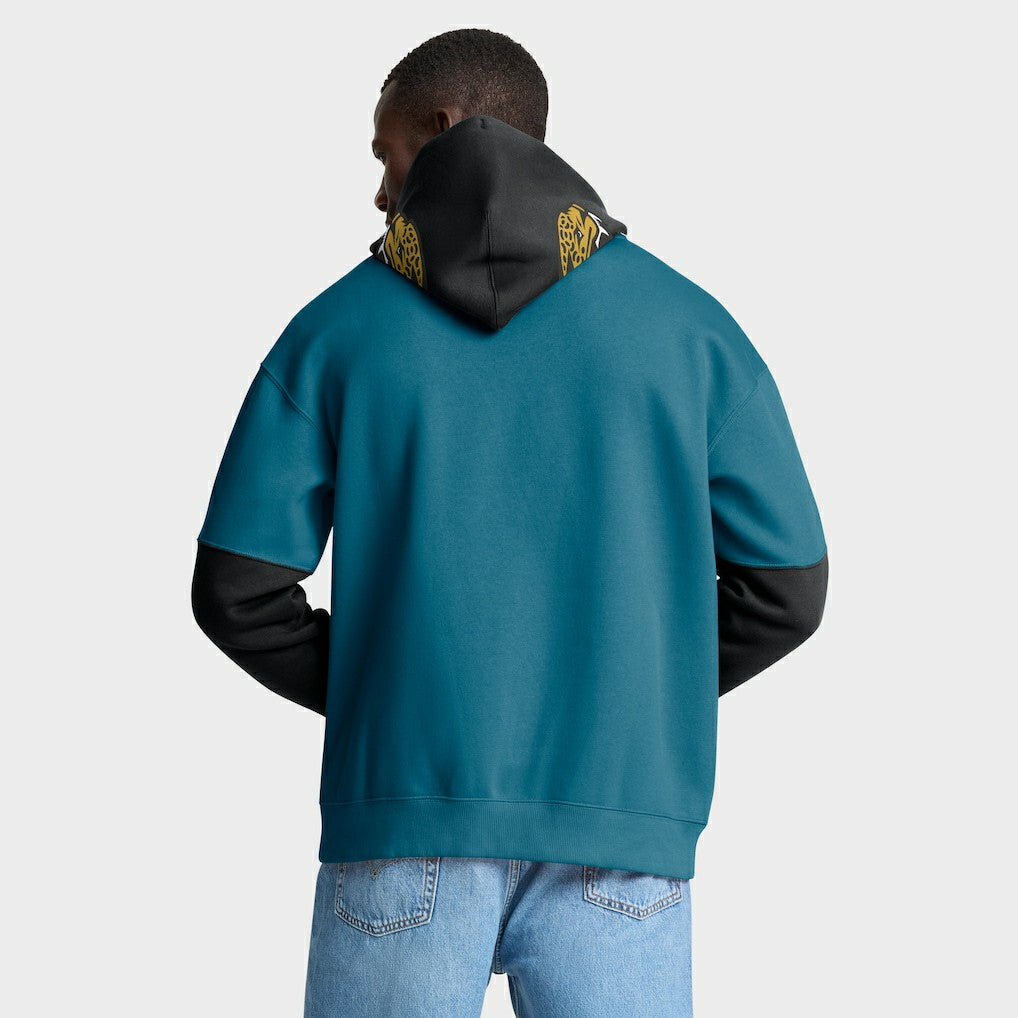 Jacksonville Jaguars Helmet Retro Pullover Hoodie - Teal Hoodies