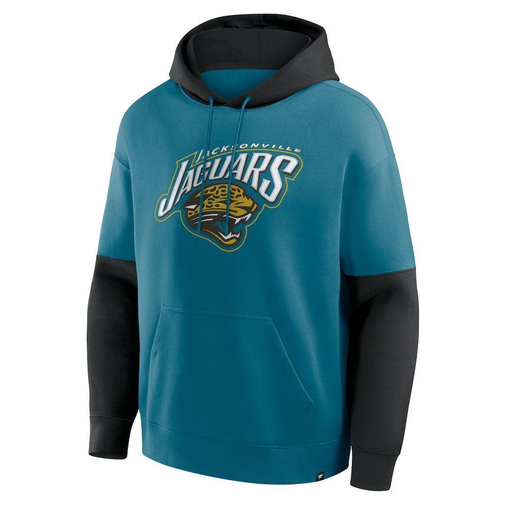 Jacksonville Jaguars Helmet Retro Pullover Hoodie - Teal Hoodies