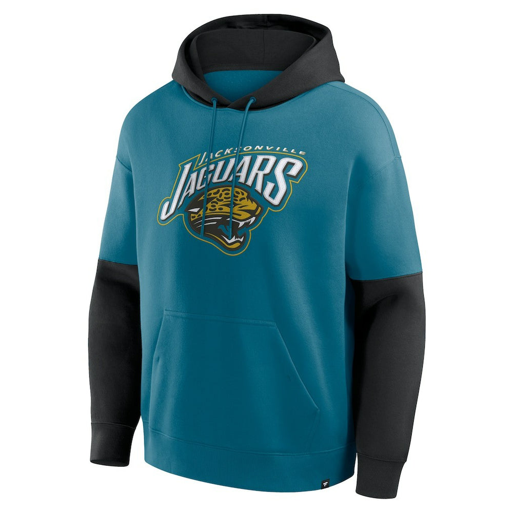 Jacksonville Jaguars Helmet Retro Pullover Hoodie - Teal Hoodies