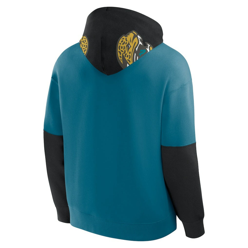 Jacksonville Jaguars Helmet Retro Pullover Hoodie - Teal Hoodies