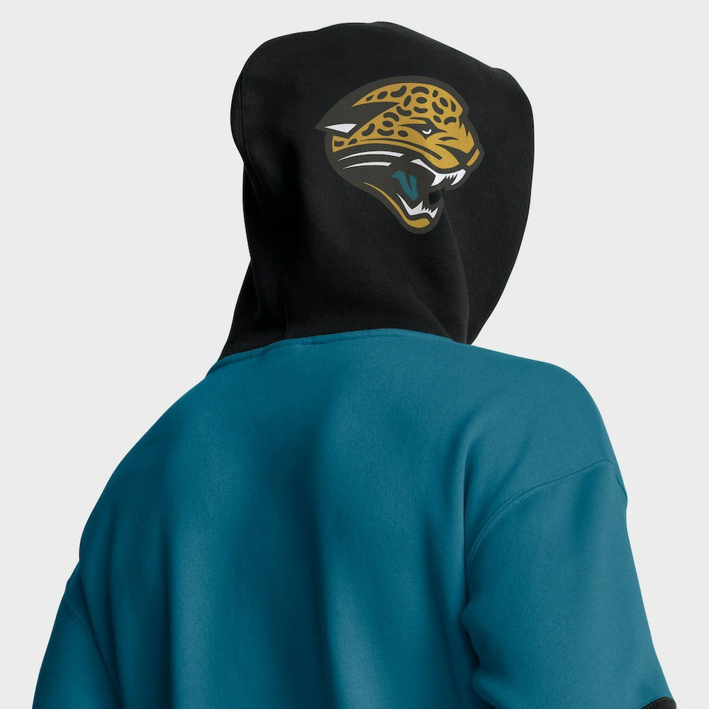 Jacksonville Jaguars Helmet Retro Pullover Hoodie - Teal Hoodies