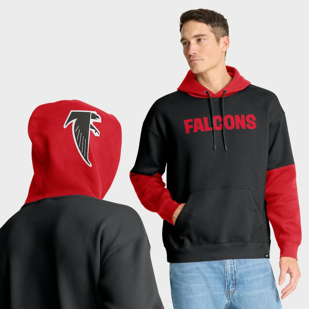 Atlanta Falcons Helmet Retro Pullover Hoodie - Black Hoodies