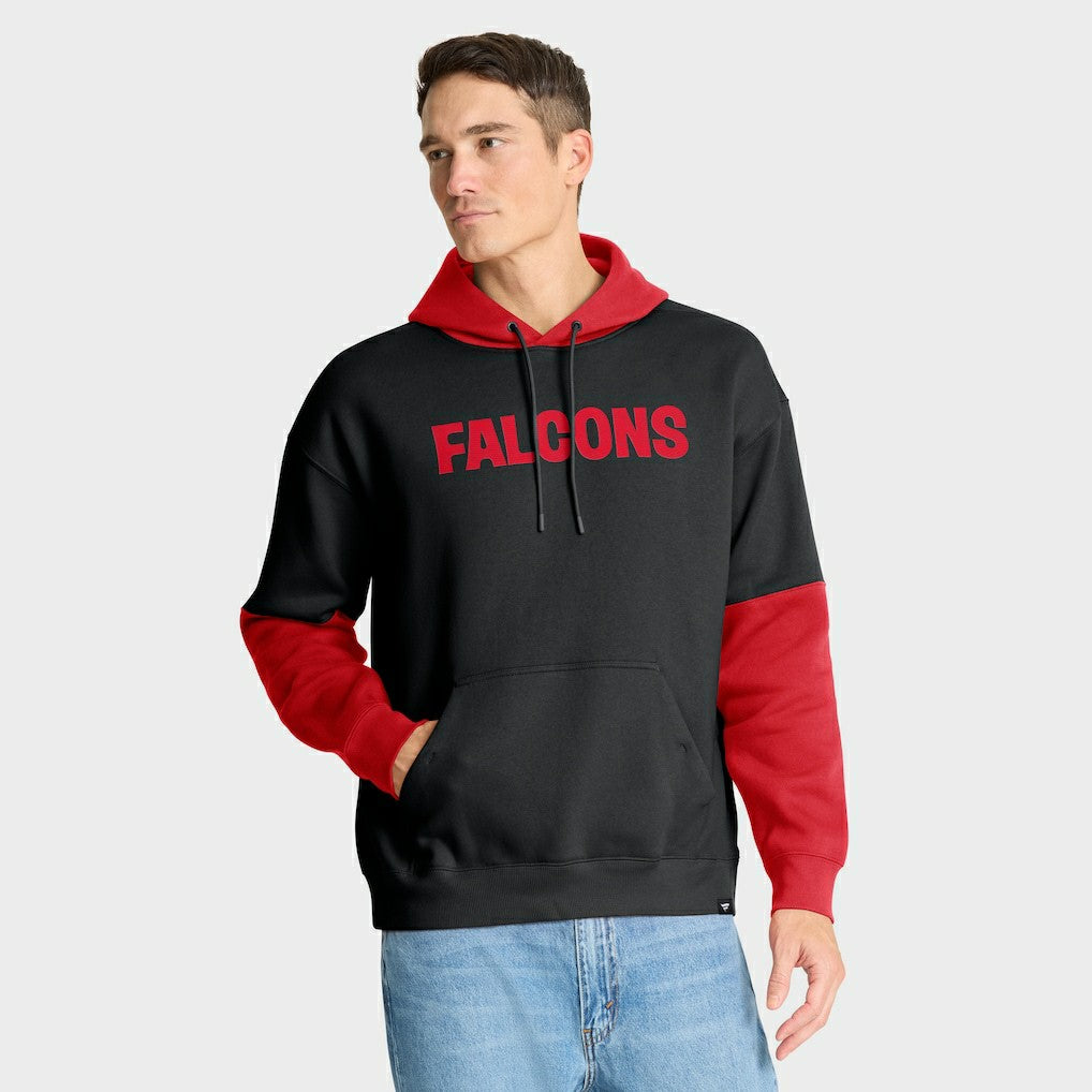Atlanta Falcons Helmet Retro Pullover Hoodie - Black Hoodies