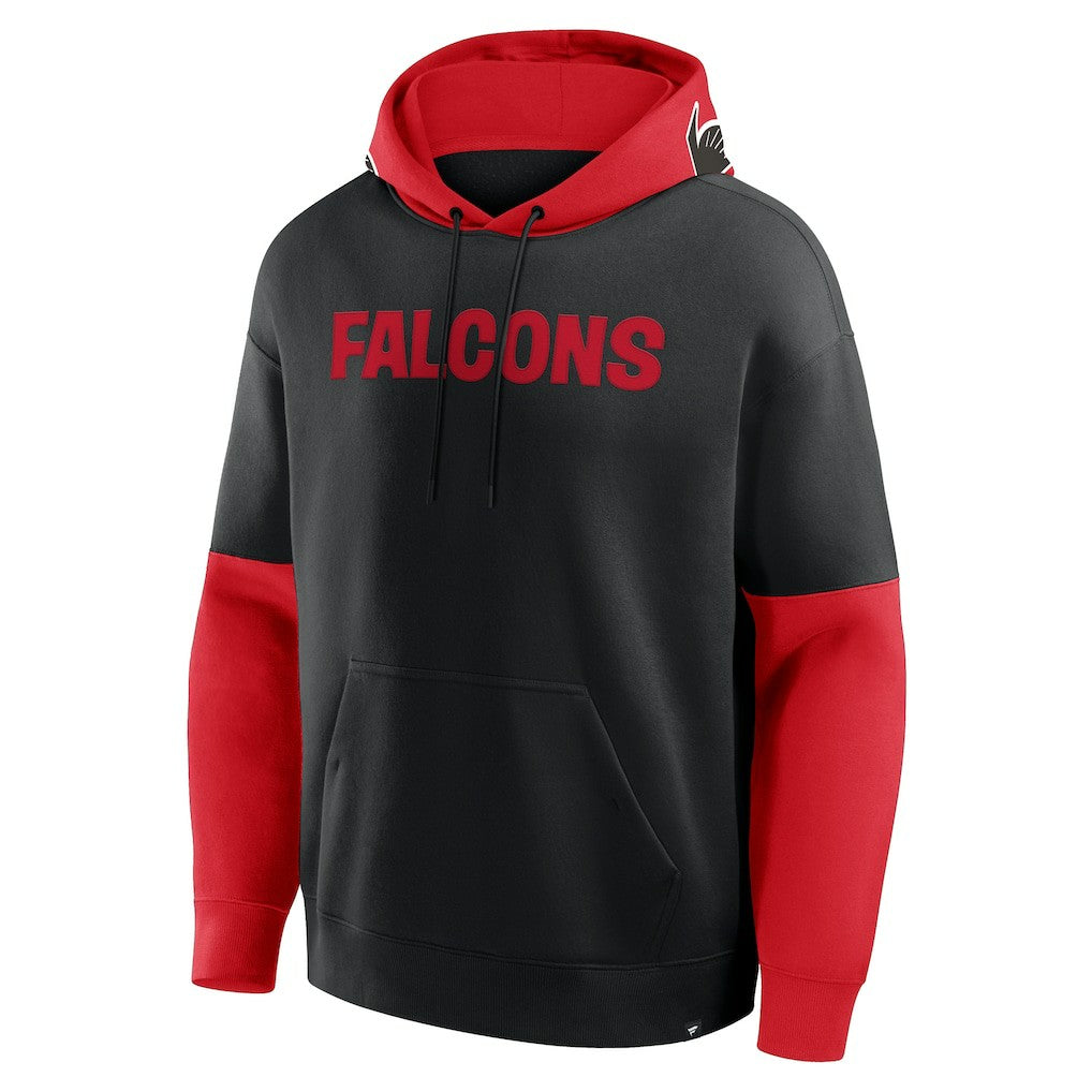 Atlanta Falcons Helmet Retro Pullover Hoodie - Black Hoodies