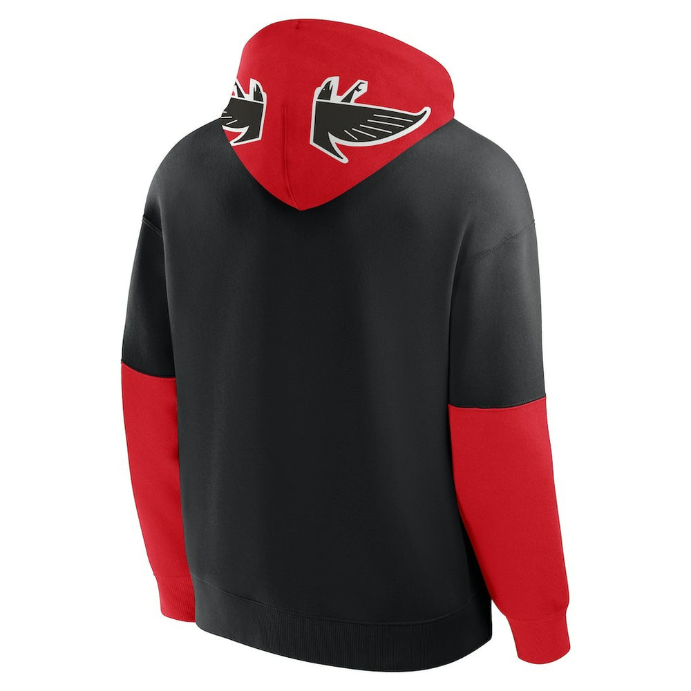 Atlanta Falcons Helmet Retro Pullover Hoodie - Black Hoodies