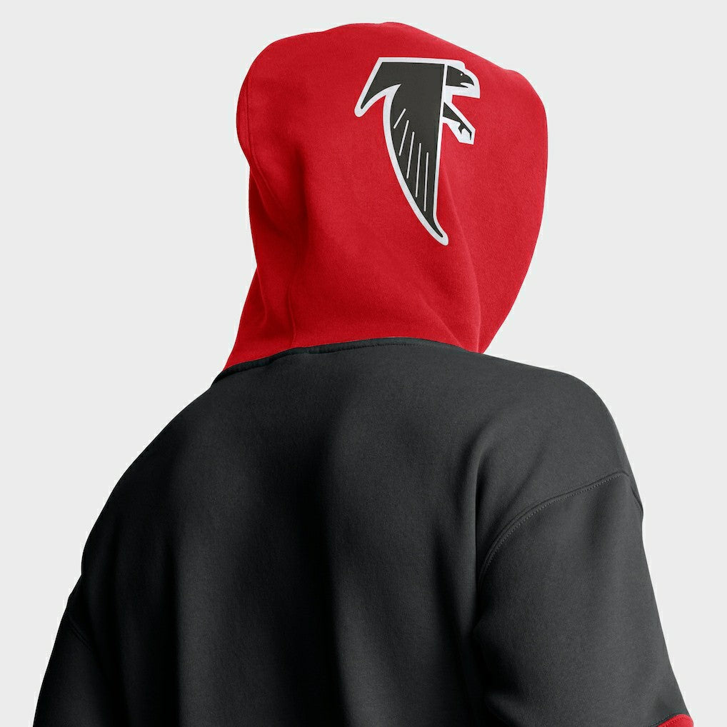 Atlanta Falcons Helmet Retro Pullover Hoodie - Black Hoodies