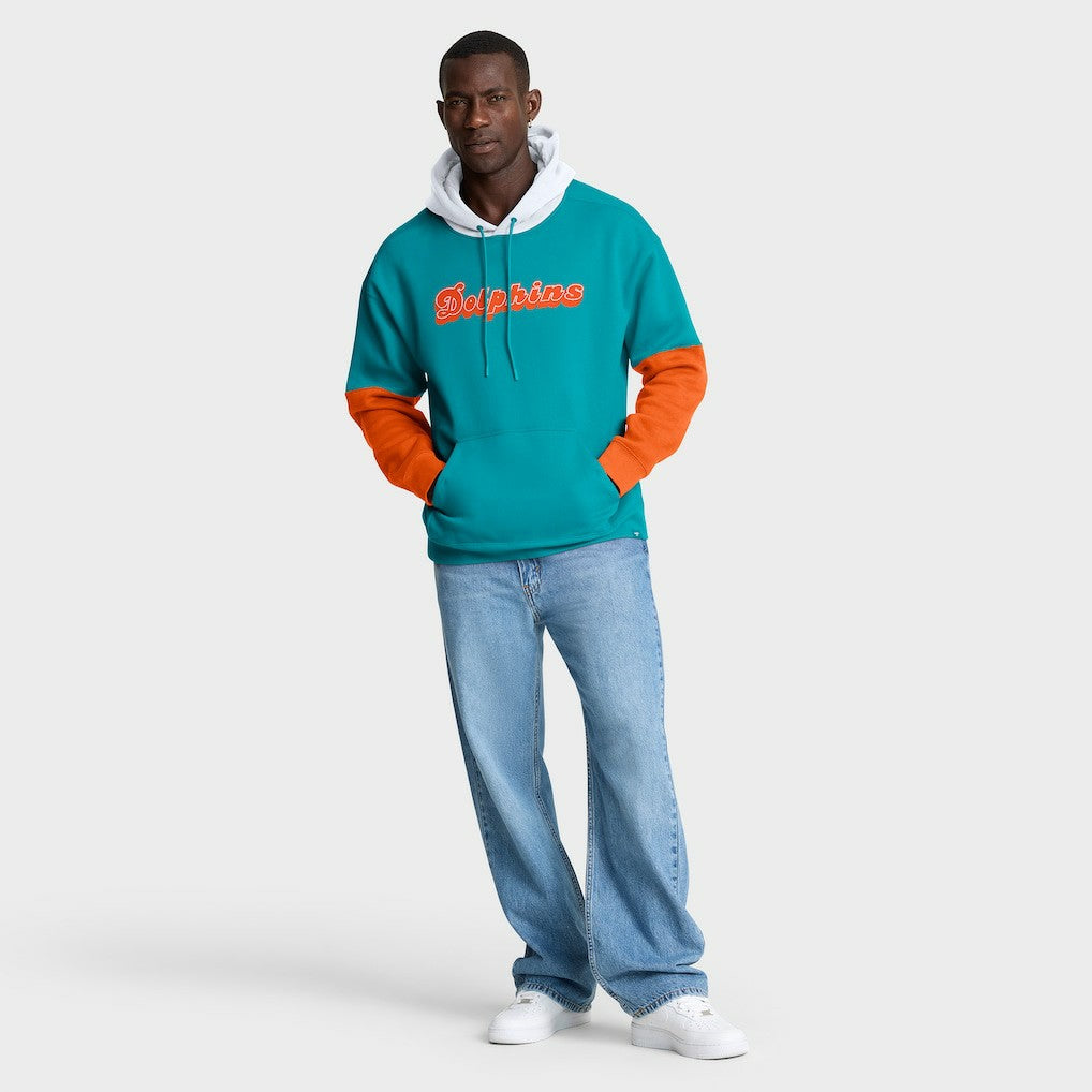 Miami Dolphins Helmet Retro Pullover Hoodie - Aqua Hoodies