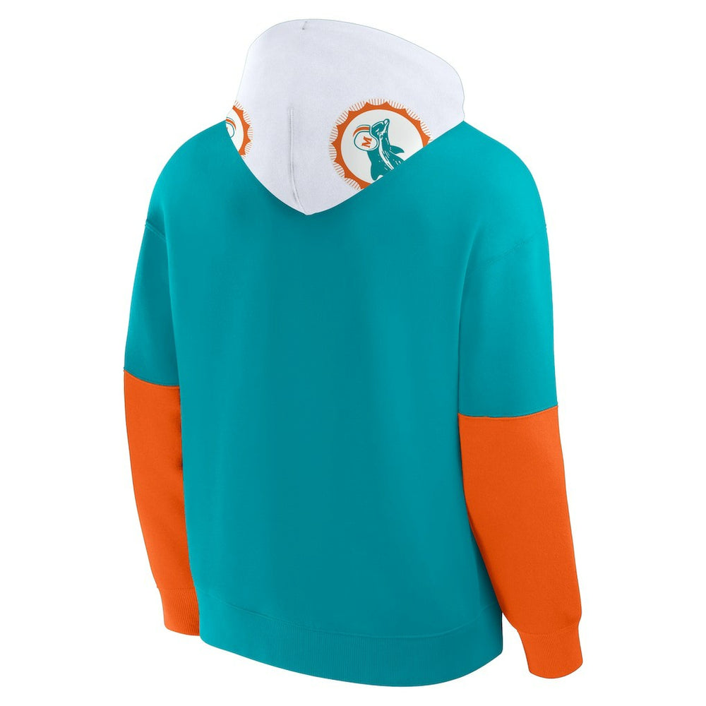 Miami Dolphins Helmet Retro Pullover Hoodie - Aqua Hoodies