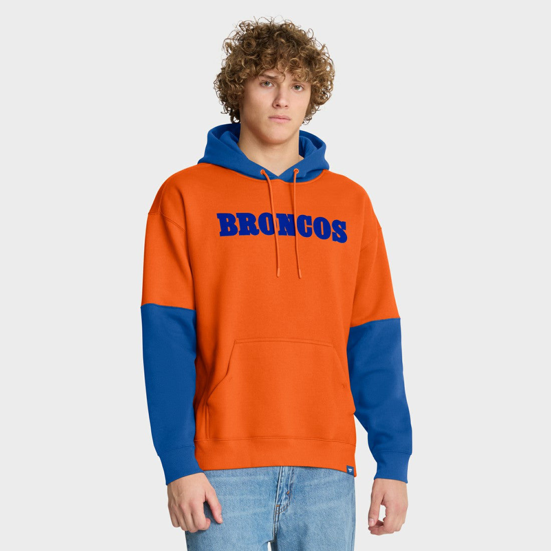 Denver Broncos Helmet Retro Pullover Hoodie - Orange Hoodies