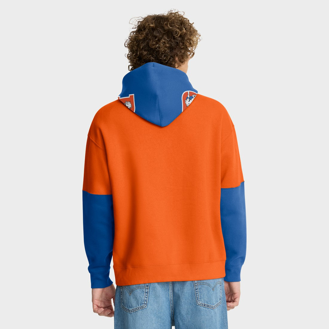 Denver Broncos Helmet Retro Pullover Hoodie - Orange Hoodies