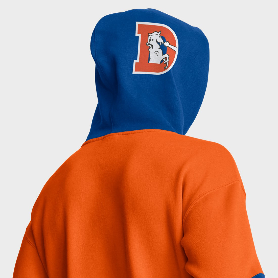 Denver Broncos Helmet Retro Pullover Hoodie - Orange Hoodies