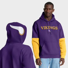 Minnesota Vikings Helmet Retro Pullover Hoodie - Purple Hoodies