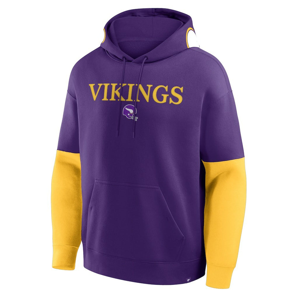 Minnesota Vikings Helmet Retro Pullover Hoodie - Purple Hoodies