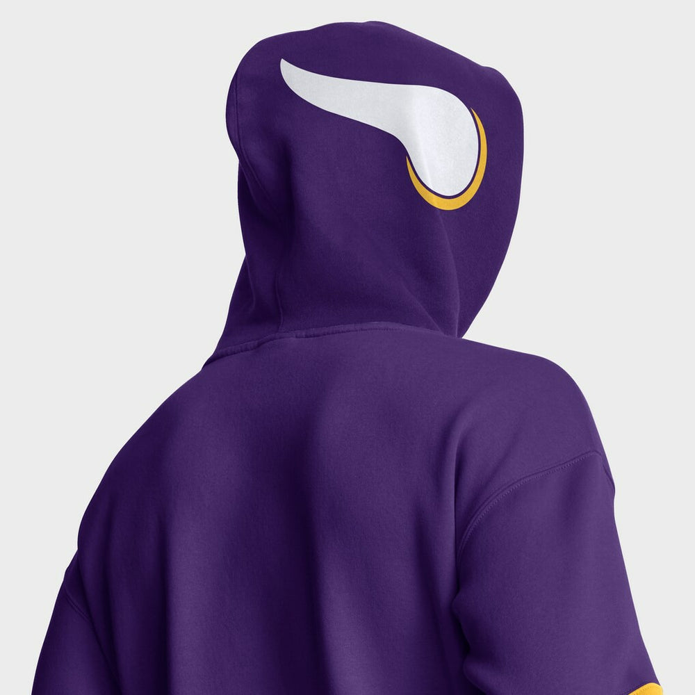 Minnesota Vikings Helmet Retro Pullover Hoodie - Purple Hoodies