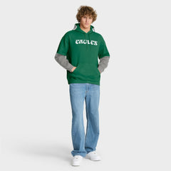 Philadelphia Eagles Helmet Retro Pullover Hoodie - Kelly Green Hoodies