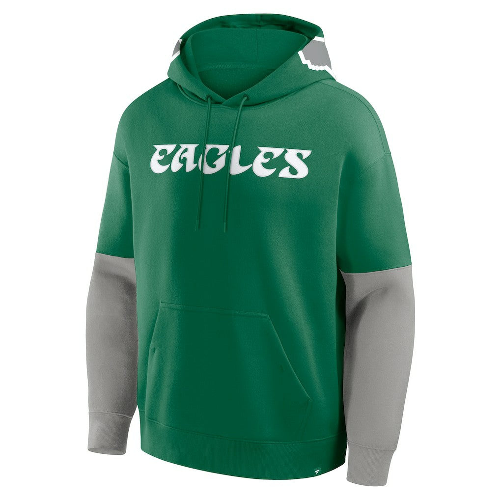 Philadelphia Eagles Helmet Retro Pullover Hoodie - Kelly Green Hoodies